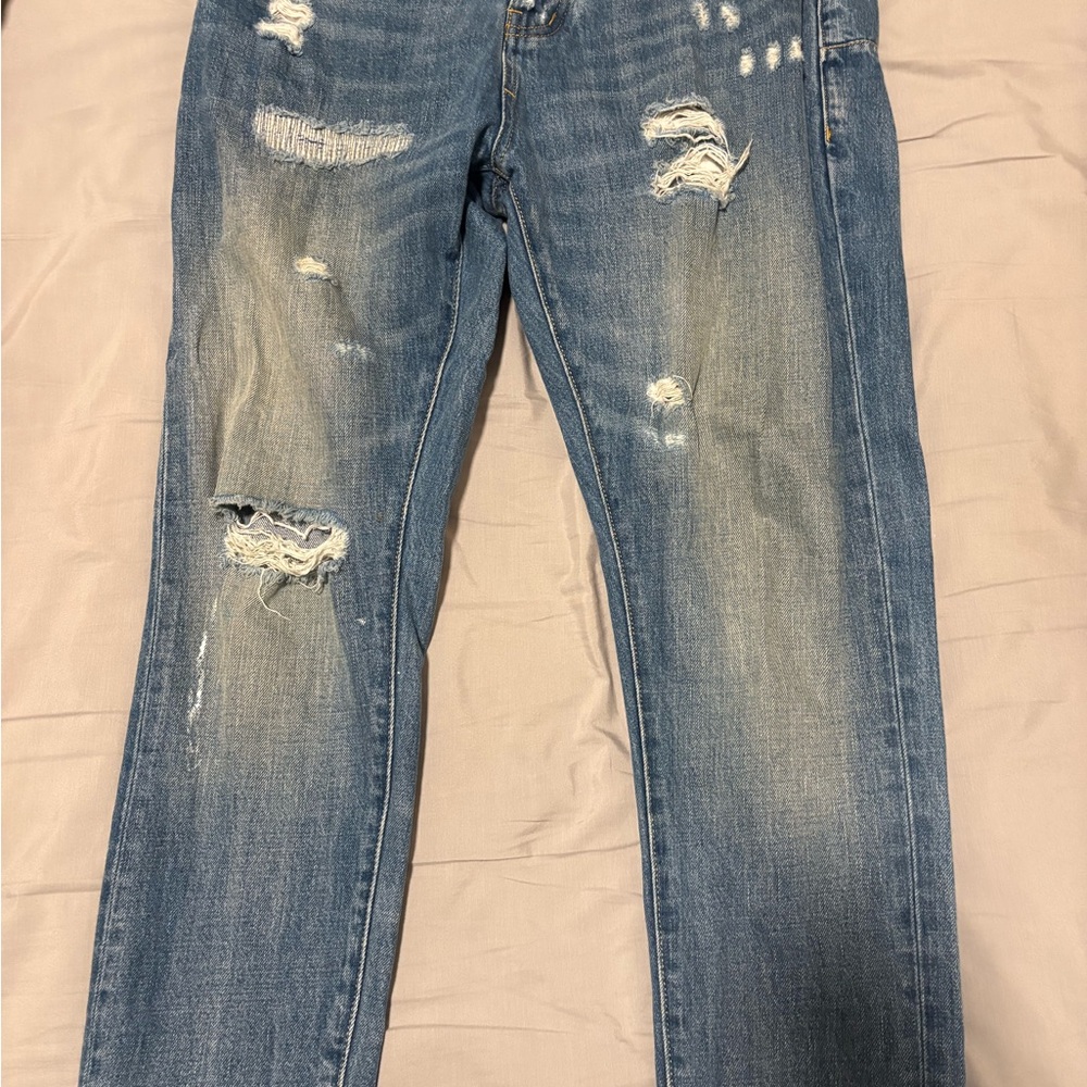 PURPLE BRAND Distressed Blue Denim Jeans